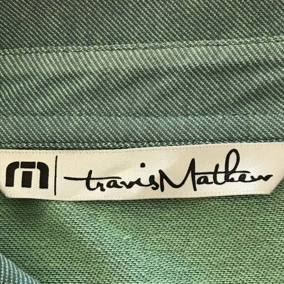 Travis Mathew Performance Polo Shirt Men XXL Green Pocket Short Sleeve Golf - Picture 3 of 11